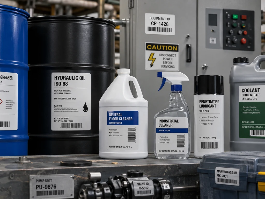 Chemical drums and industrial containers with GHS labels
